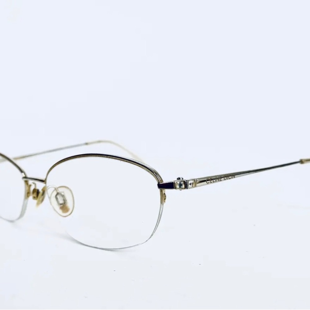 Celine Dion Gold Titanium Half Rim Oval Glasses CD 8031 52 17 135
